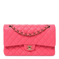 Caviar Quilted Medium Double Flap Pink wholesalehk.shop