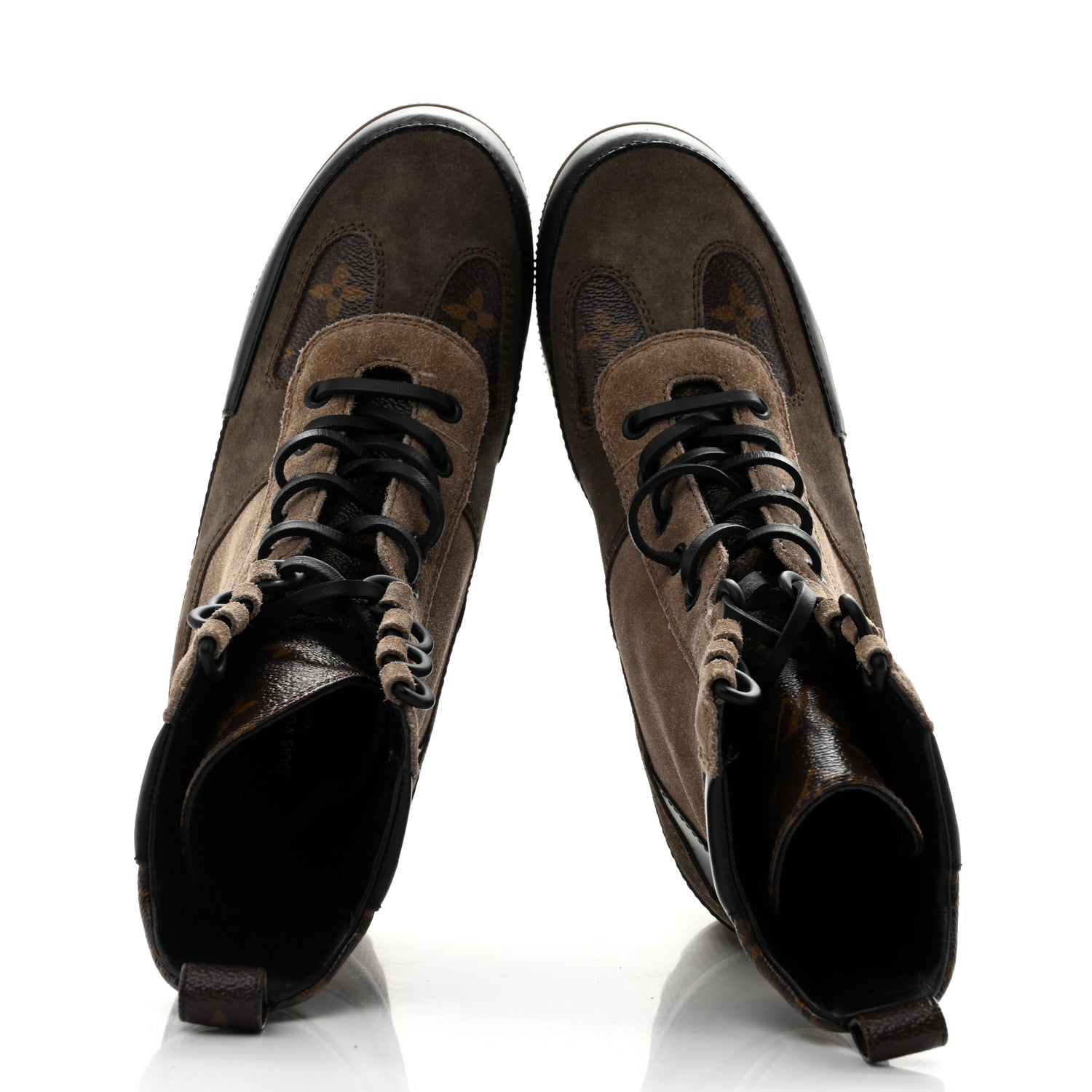 Suede Calfskin Monogram Laureate Platform Desert Boots 36 Taupe £¨ Direct shipment via from wholesalehk.shop