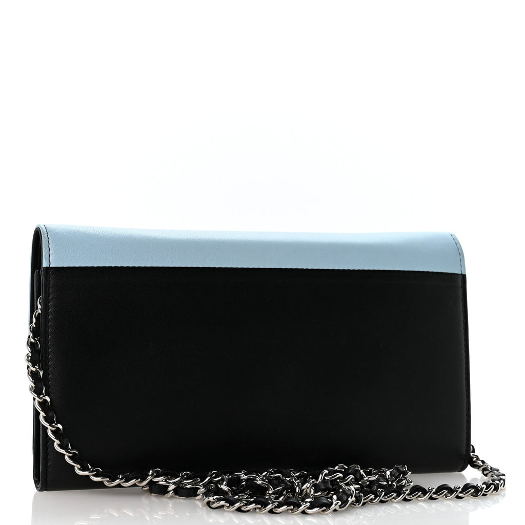 Lambskin Airlines Wallet On Chain WOC Blue Black Red wholesalehk.shop