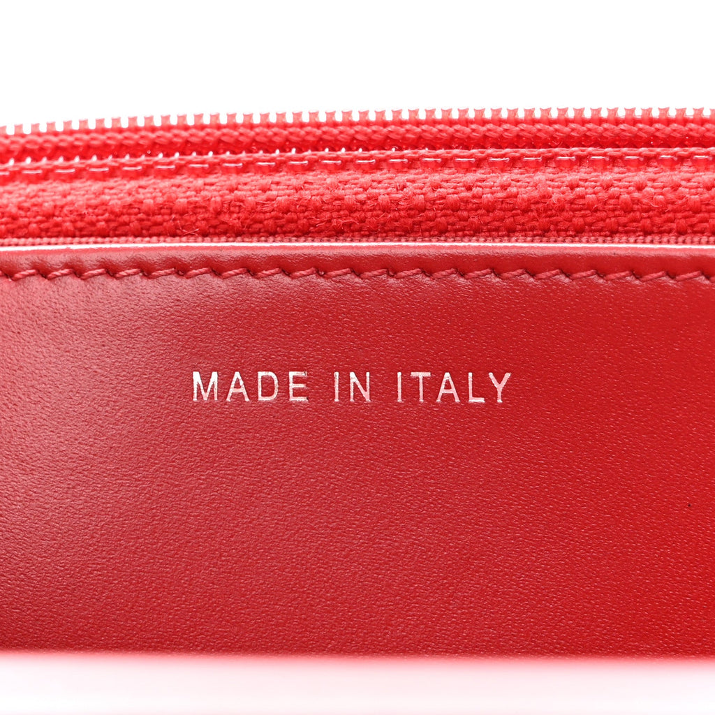 Glazed Calfskin Quilted Coco Boy Wallet On Chain WOC Red wholesalehk.shop