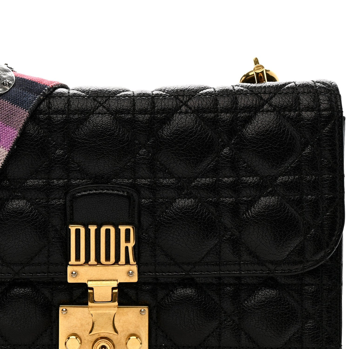 Lambskin Cannage Large Dioraddict Flap J’Adior Strap Black wholesalehk.shop