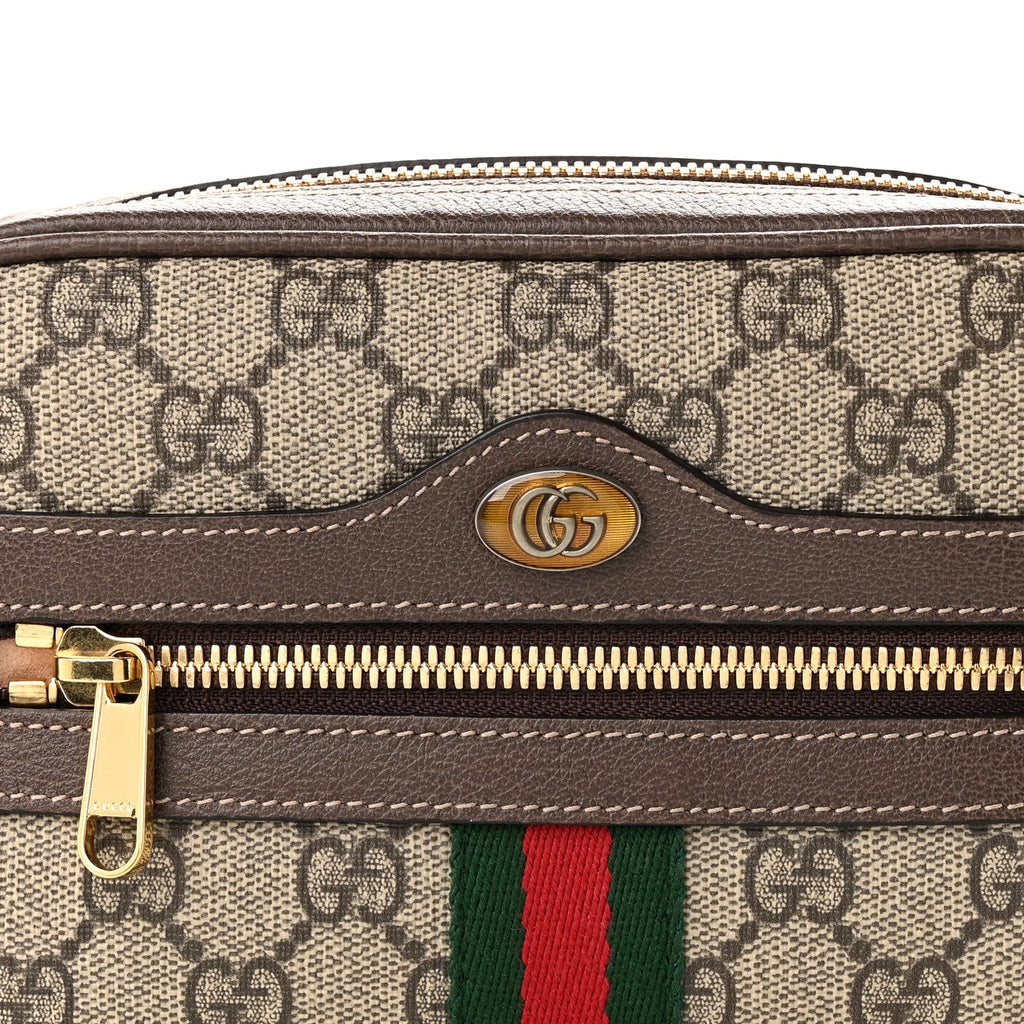 GG Supreme Monogram Web Small Ophidia Belt Bag 95 38 Dark Brown wholesalehk.shop