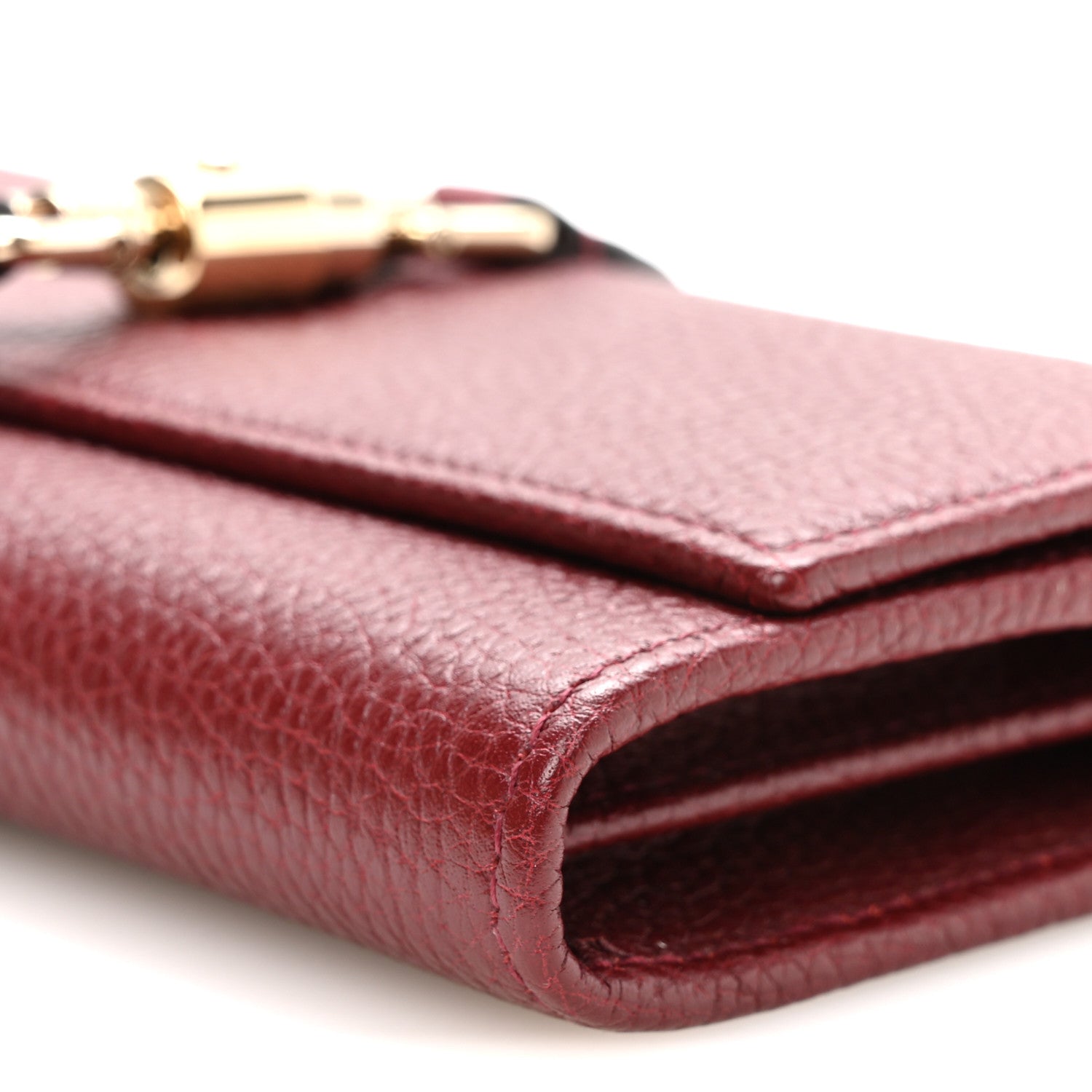 Pebbled Calfskin Jackie 1961 Chain Wallet Burgundy £¨ Direct shipment via from wholesalehk.shop
