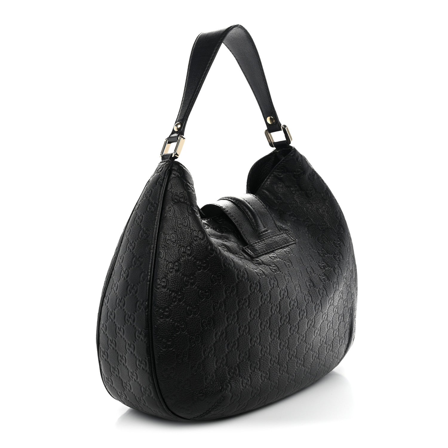 Guccissima Large New Ladies Web Hobo Black £¨ Direct shipment via from wholesalehk.shop