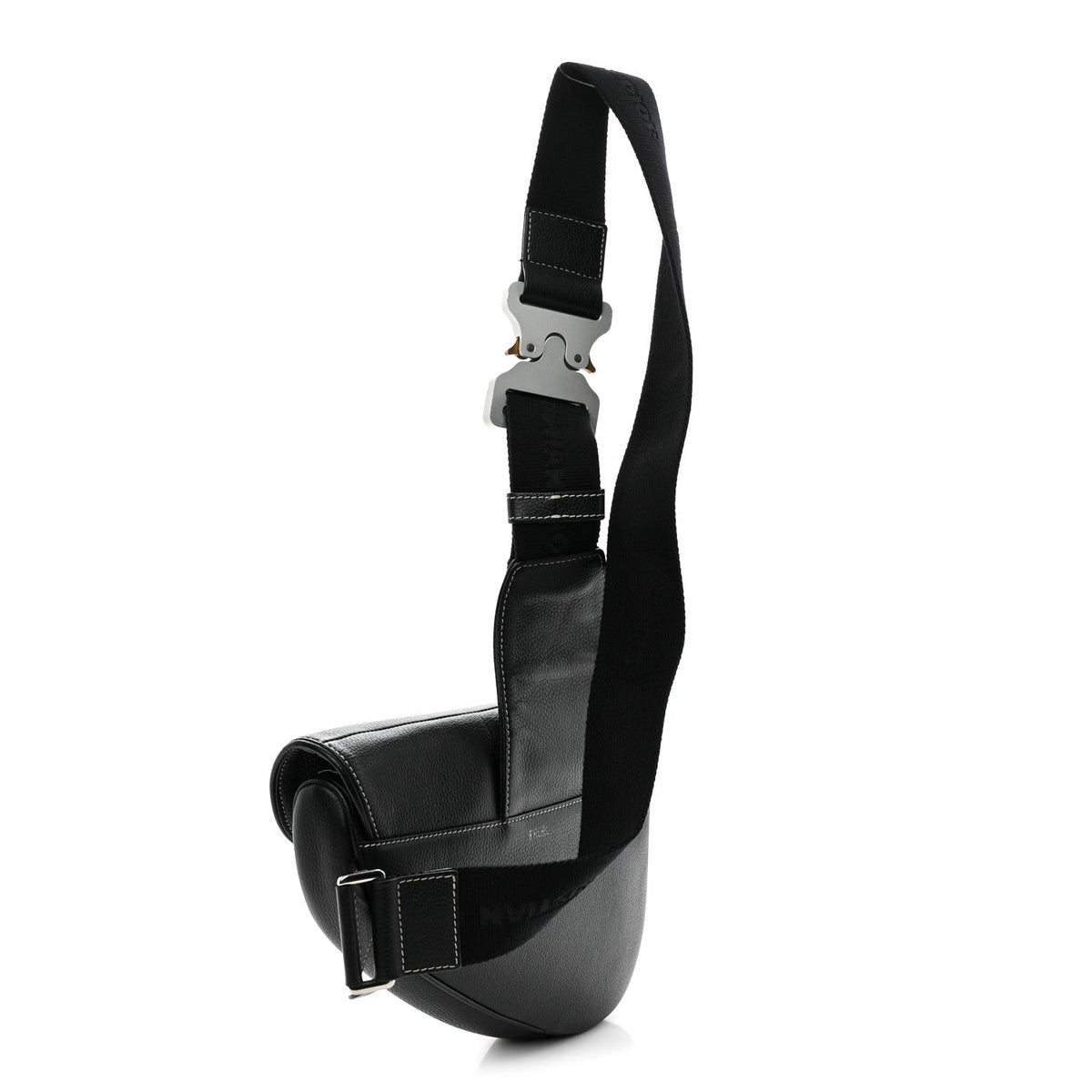 Grained Calfskin Mens Saddle Bag Black wholesalehk.shop