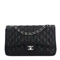 Caviar Quilted Jumbo Double Flap Black wholesalehk.shop