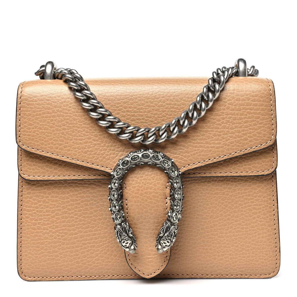 Dollar Calfskin Crystal Mini Dionysus Shoulder Bag Natural Tan Black Diamond wholesalehk.shop