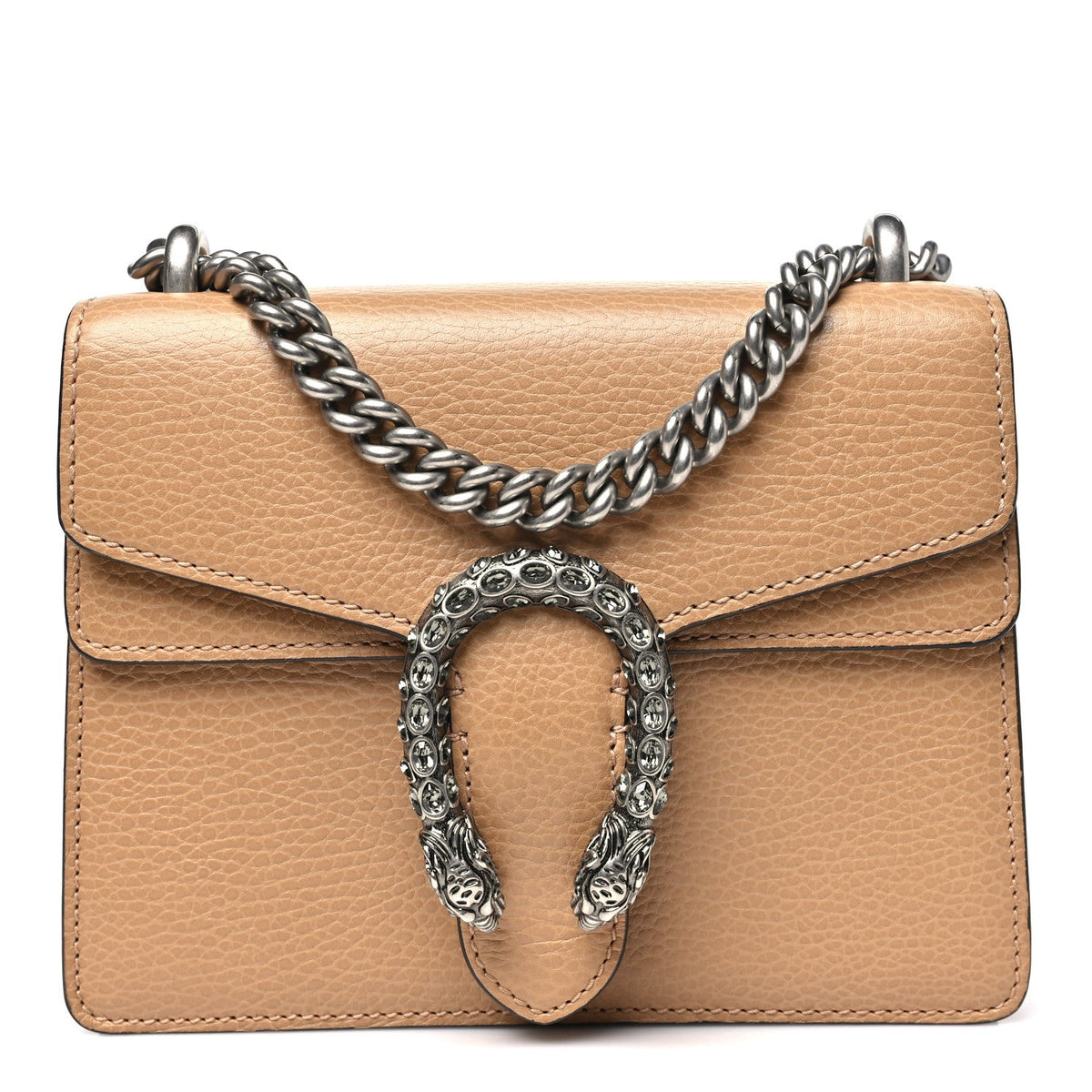 Dollar Calfskin Crystal Mini Dionysus Shoulder Bag Natural Tan Black Diamond wholesalehk.shop