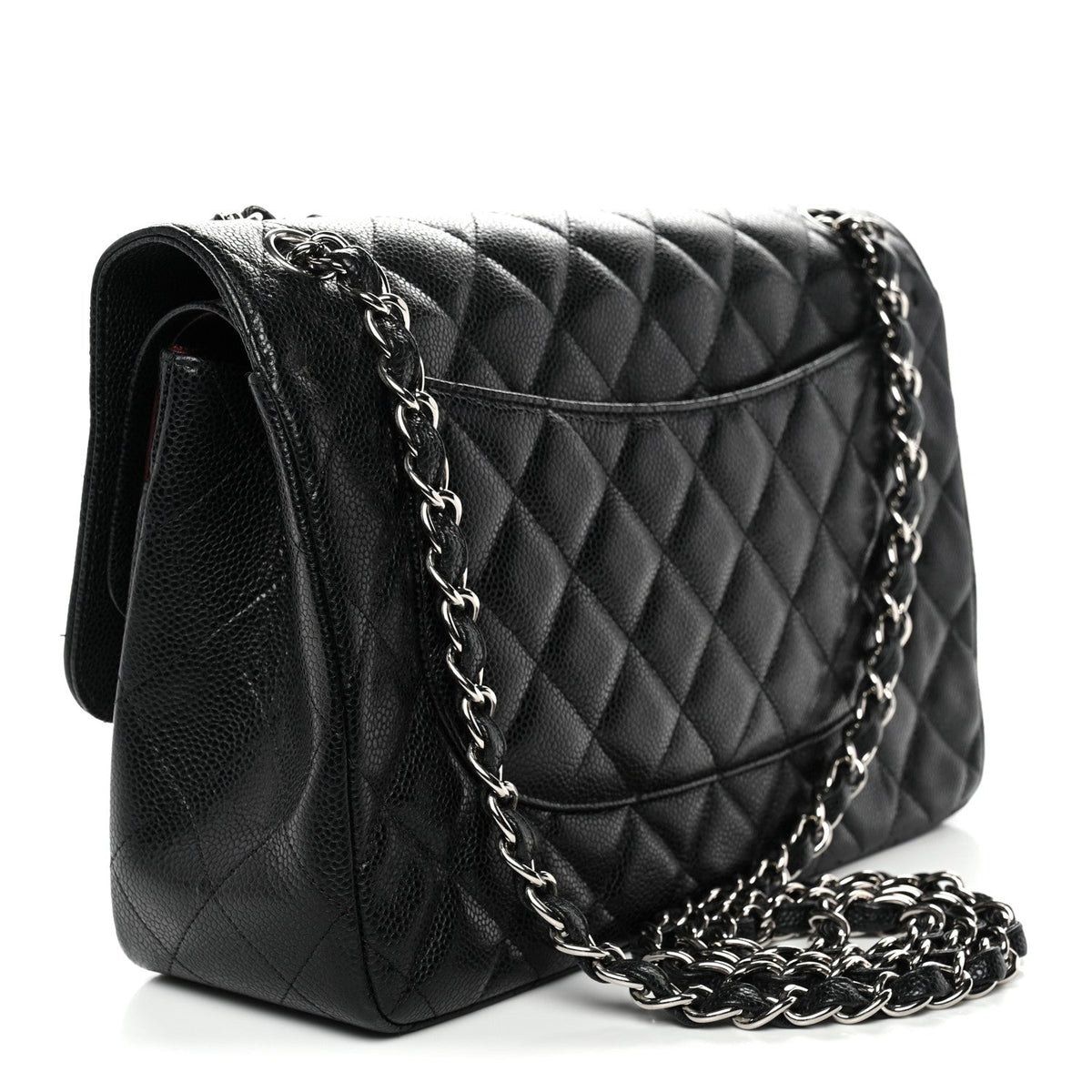 Caviar Quilted Jumbo Double Flap Black wholesalehk.shop