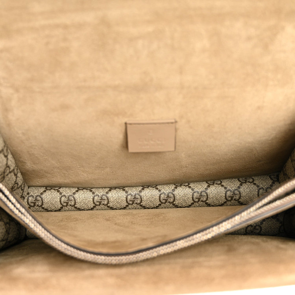 GG Supreme Monogram Suede Small Dionysus Shoulder Bag Beige Ebony Taupe wholesalehk.shop