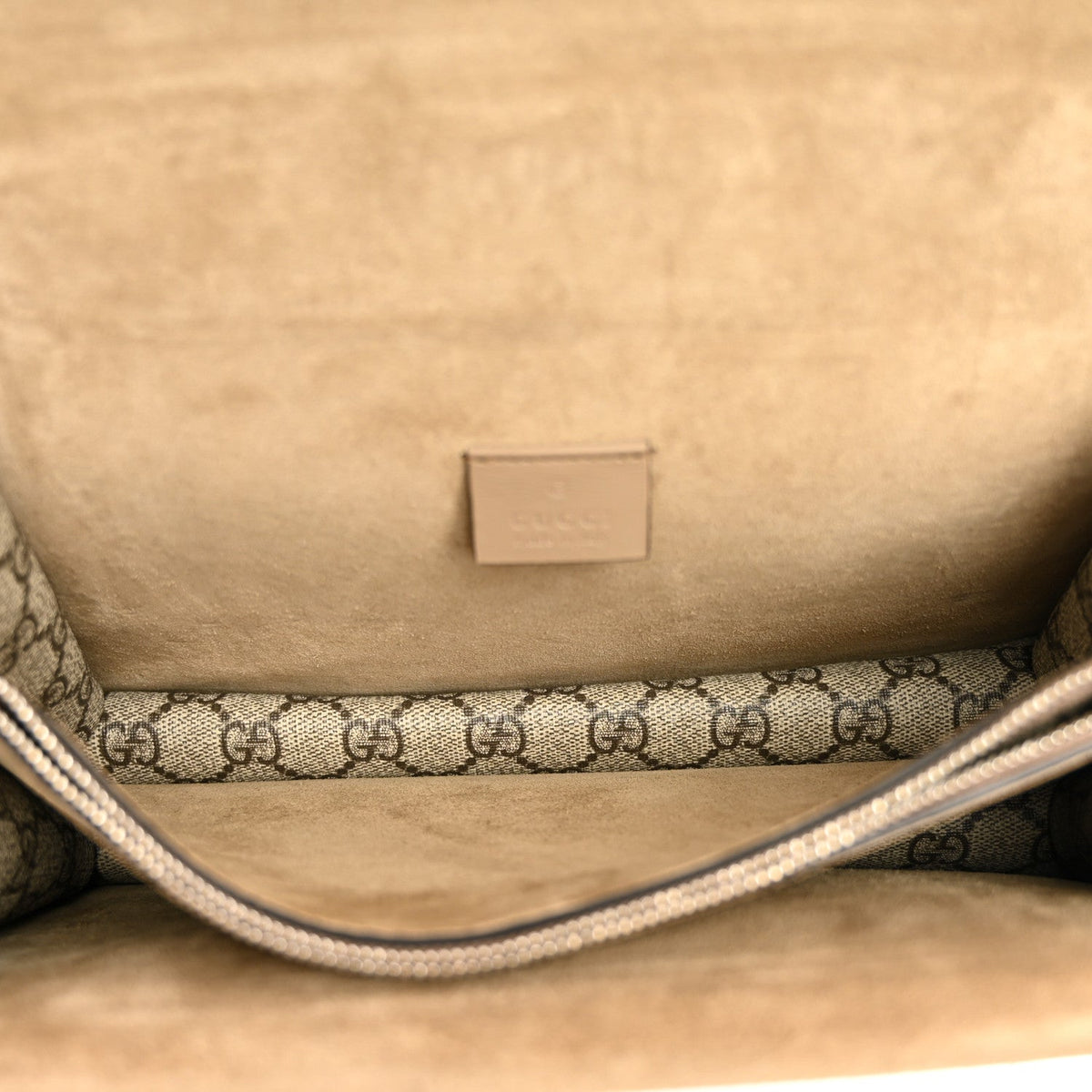 GG Supreme Monogram Suede Small Dionysus Shoulder Bag Beige Ebony Taupe wholesalehk.shop