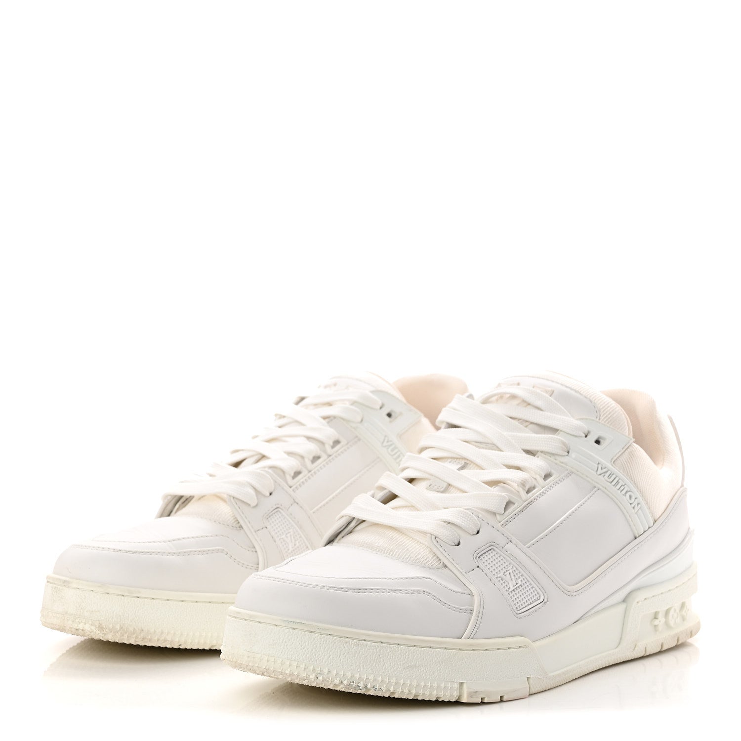 Calfskin Mens LV Trainer Sneakers 9.5 White £¨ Direct shipment via from wholesalehk.shop