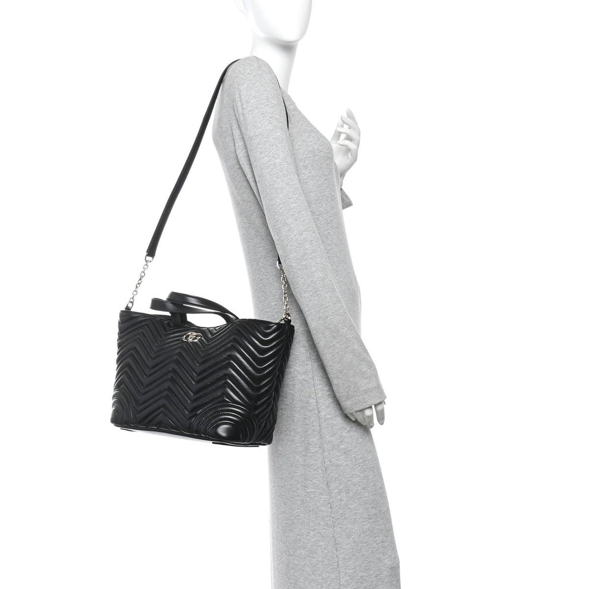 Lambskin Matelasse Medium GG Betty Tote Bag Black wholesalehk.shop