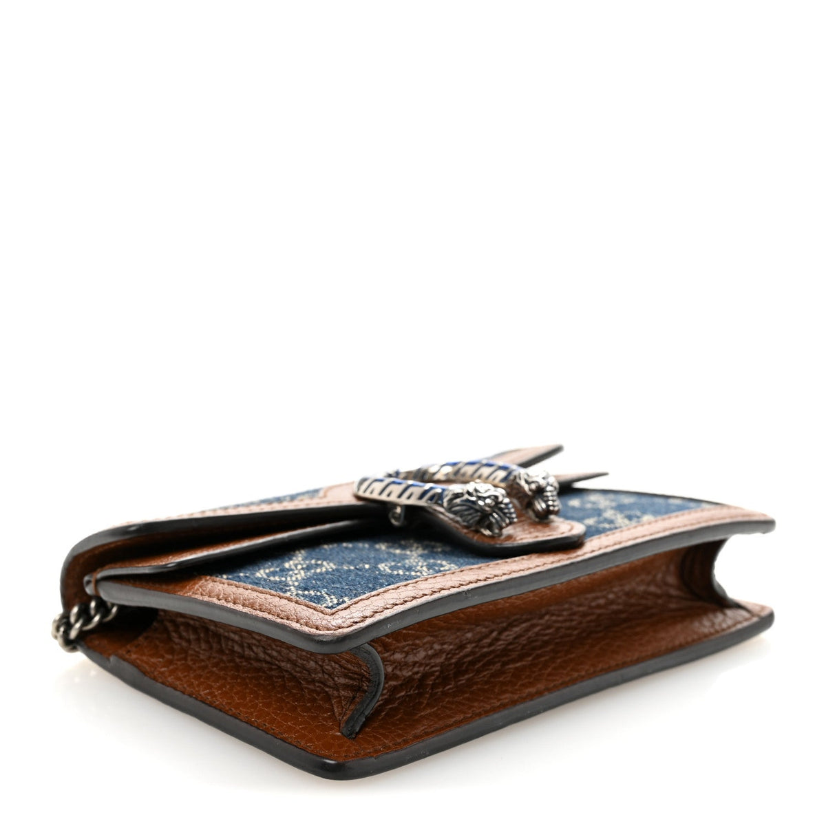 New Denim GG Monogram Dollar Calfskin Enamel Super Mini Dionysus Shoulder Bag Blue Tea Cuir Epilog Electric Blue wholesalehk.shop