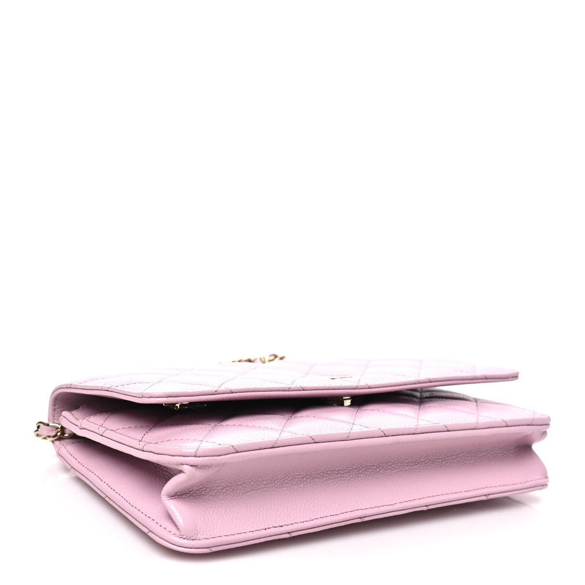 Caviar Quilted Wallet on Chain WOC Light Pink wholesalehk.shop