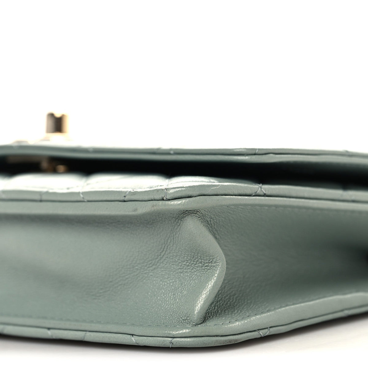 Lambskin Quilted Trendy CC Wallet On Chain WOC Light Blue wholesalehk.shop