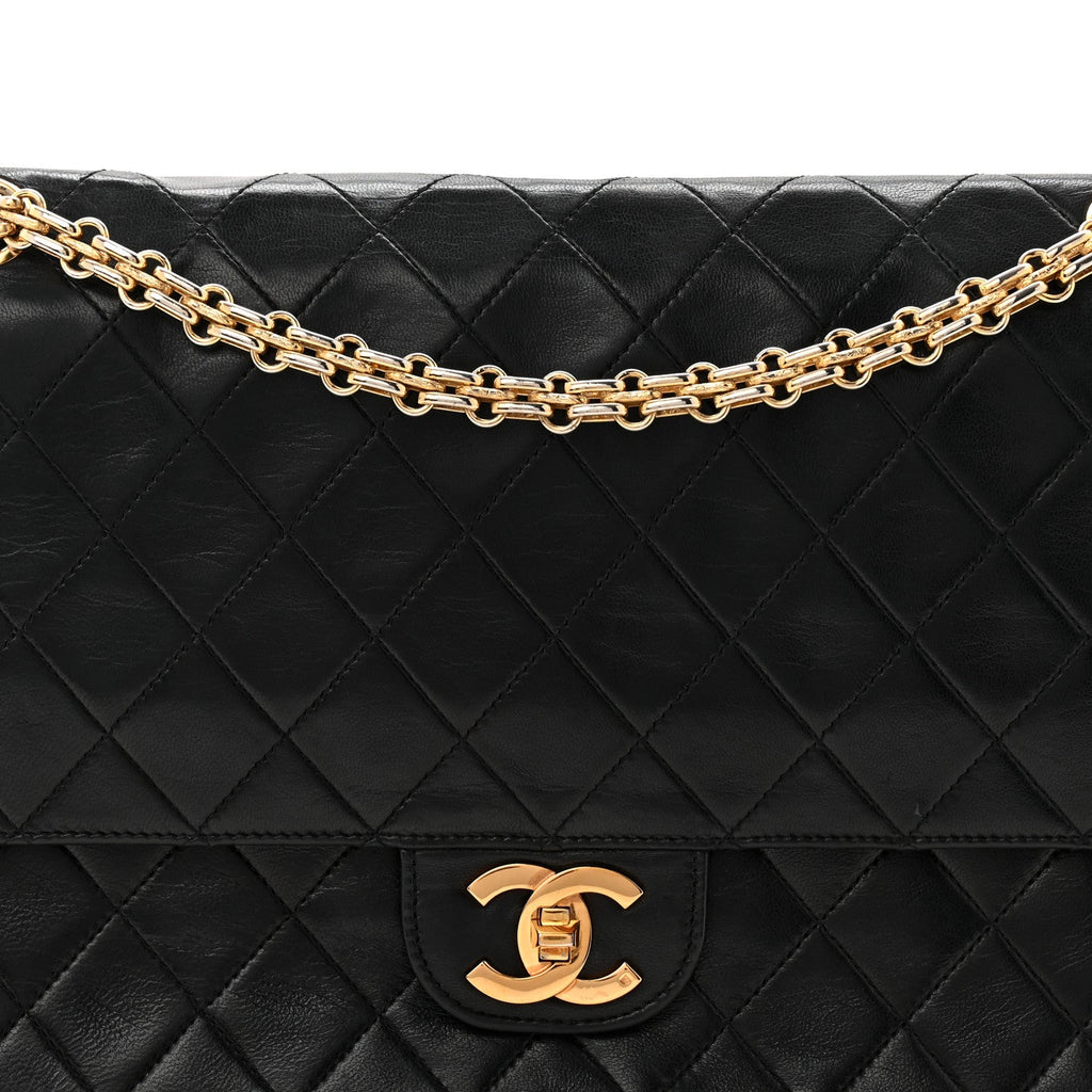 Lambskin Quilted Medium Double Flap Bijoux Chain Black wholesalehk.shop