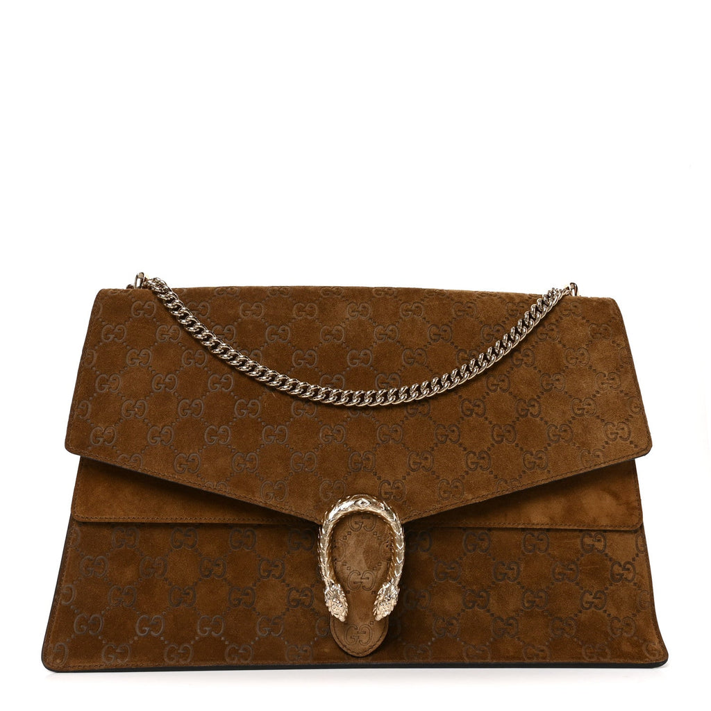 Suede GG Debossed Large Dionysus Shoulder Bag Brown wholesalehk.shop