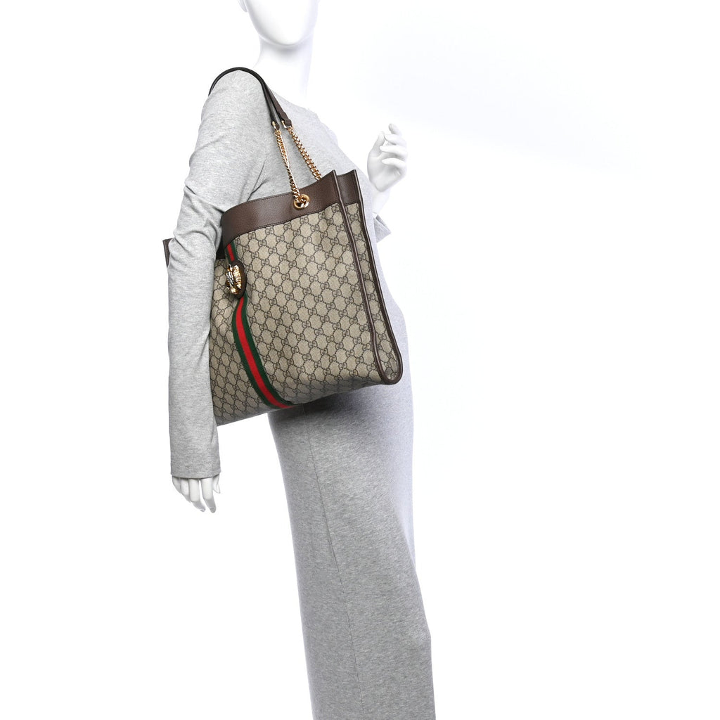 GG Supreme Monogram Large Rajah Chain Tote Beige New Acero wholesalehk.shop