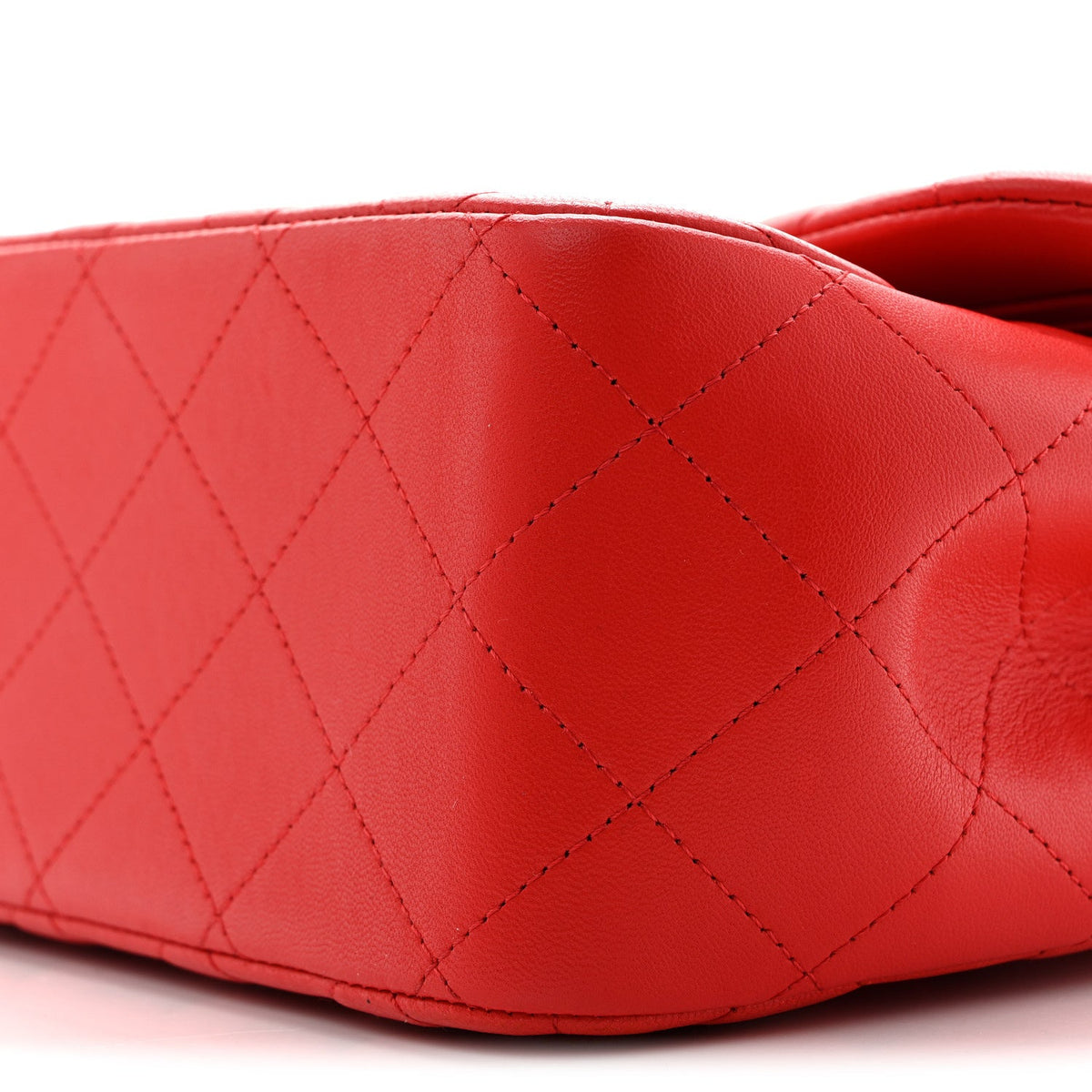 Lambskin Quilted Jumbo Double Flap Red wholesalehk.shop