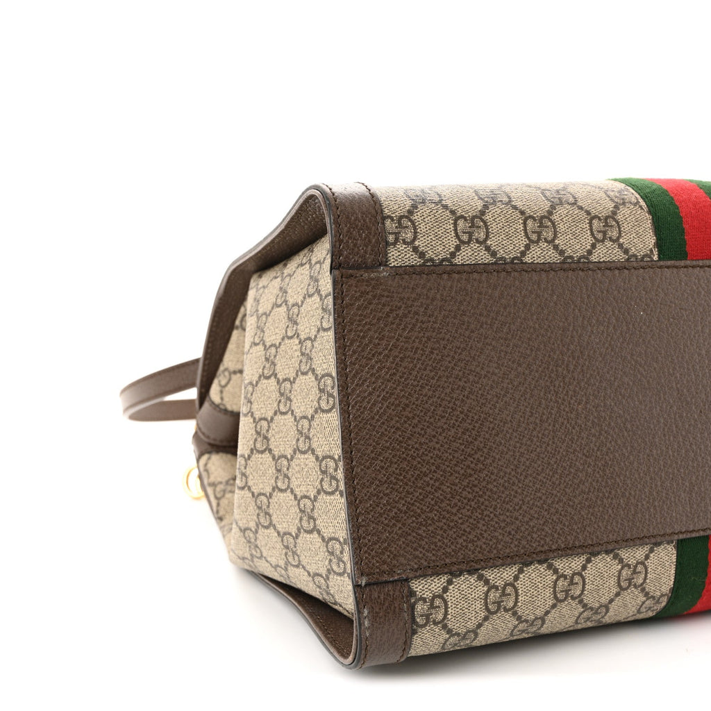 GG Supreme Monogram Web Medium Ophidia Tote Bag Brown wholesalehk.shop