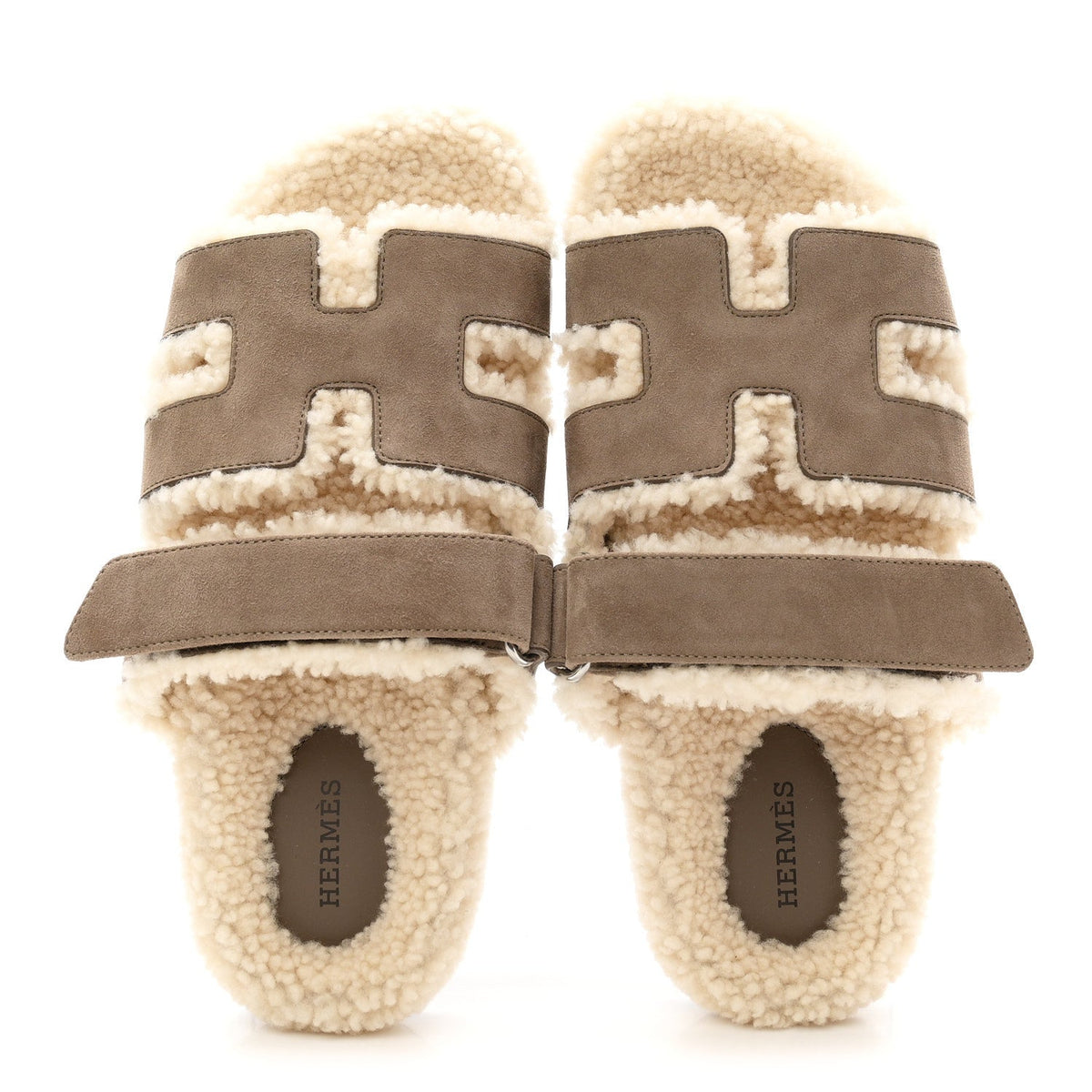 Suede Goatskin Woolskin Womens Chypre Sandals 38.5 Etoupe wholesalehk.shop
