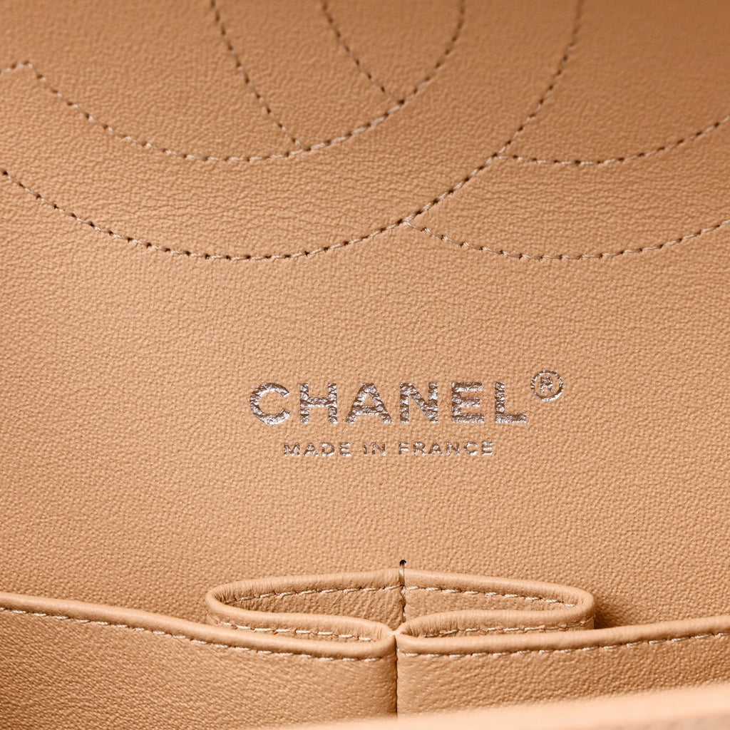 Caviar Quilted Jumbo Double Flap Beige wholesalehk.shop