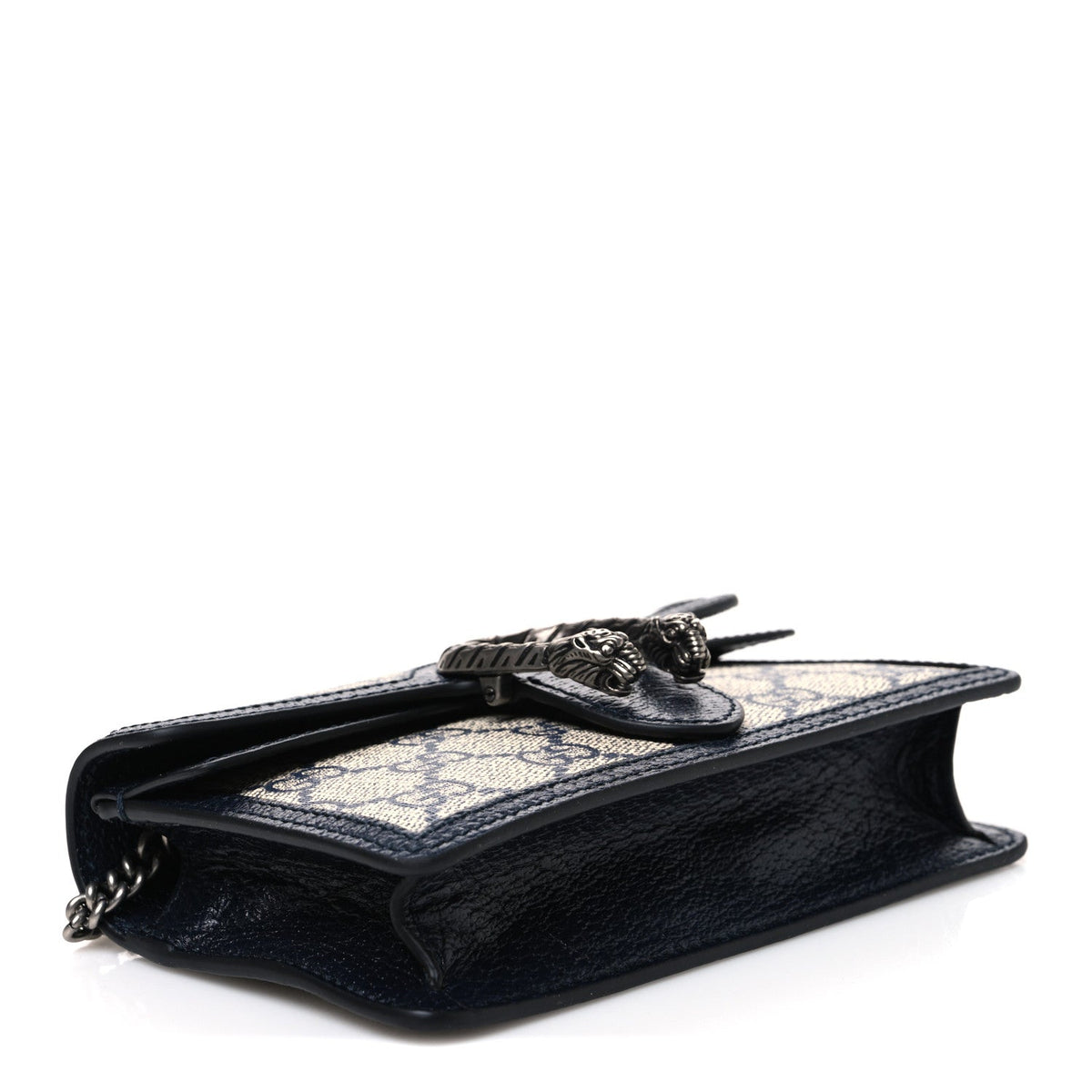 GG Supreme Monogram Textured Dollar Calfskin Super Mini Dionysus Shoulder Bag Beige Blue wholesalehk.shop