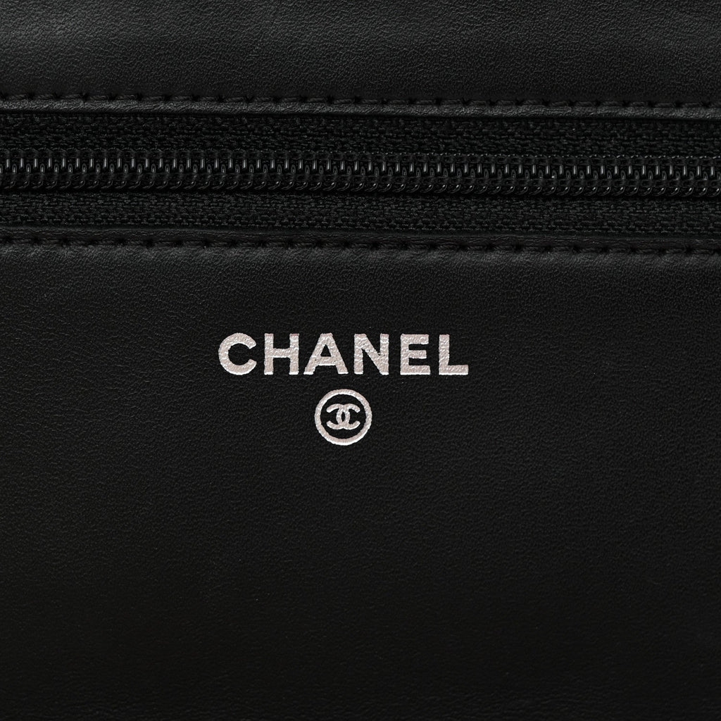 Calfskin Quilted Cambon Wallet on Chain WOC Black wholesalehk.shop
