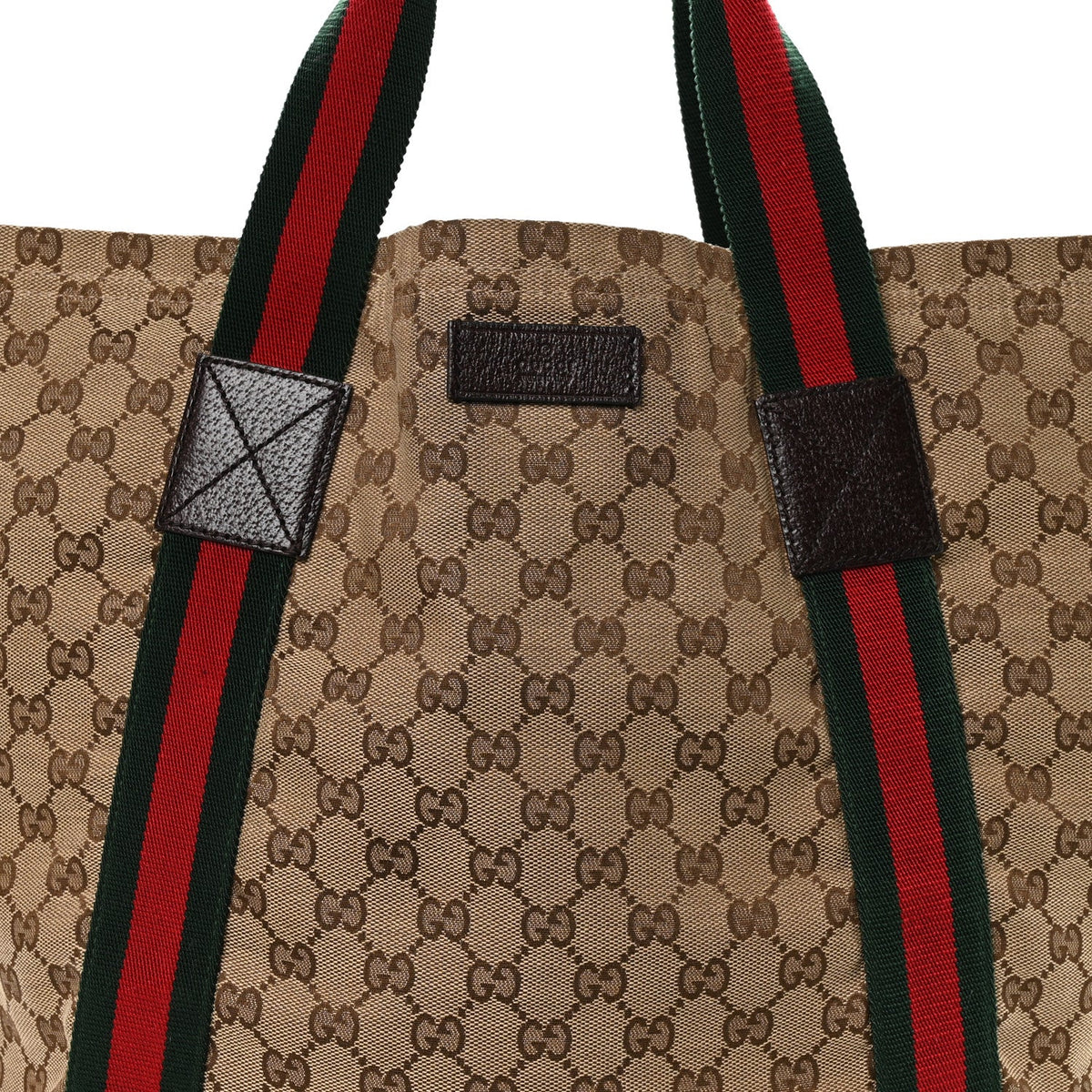 GG Monogram Medium Web Handle Vertical Tote Dark Brown wholesalehk.shop