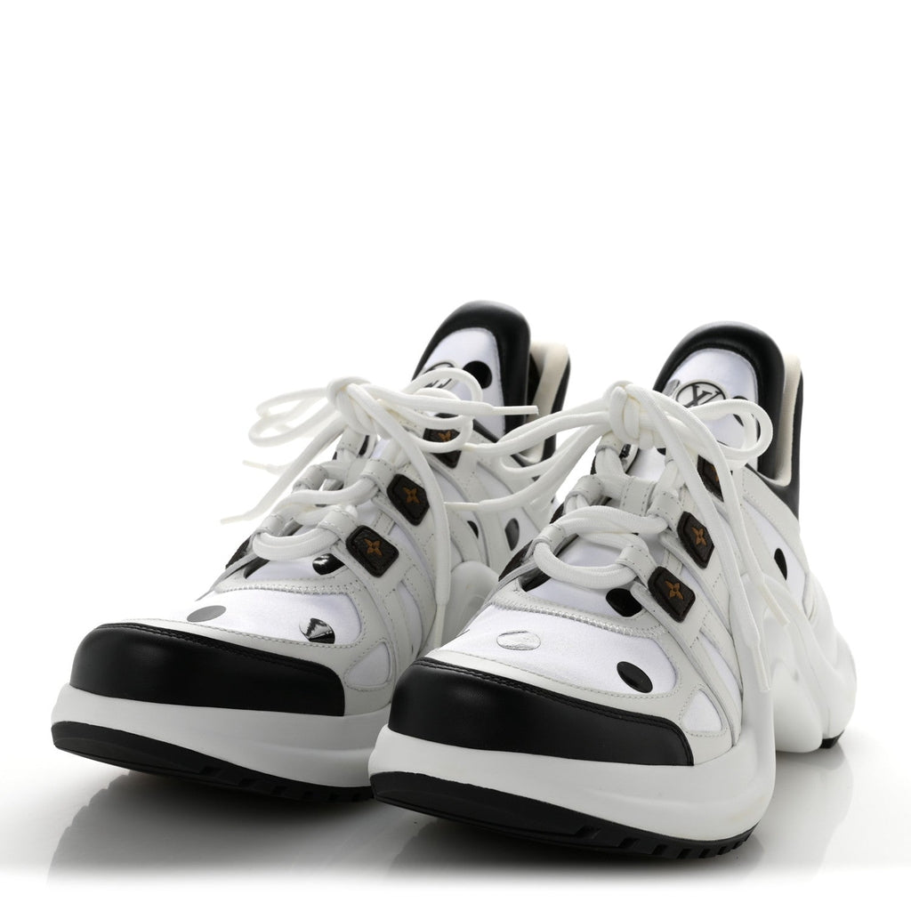 Calfskin Satin Printed Polka Dot Monogram LV Archlight Sneakers 39.5 White £¨ Direct shipment via from wholesalehk.shop