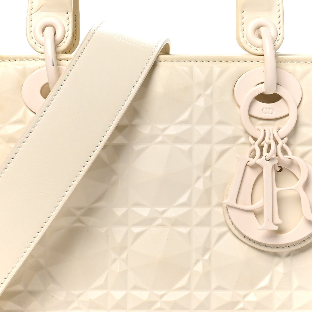 Calfskin Cannage Diamond Small My ABCDior Lady Dior White wholesalehk.shop