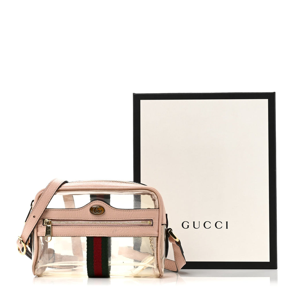 Vinyl Web Mini Ophidia Transparent Shoulder Bag Perfect Pink wholesalehk.shop