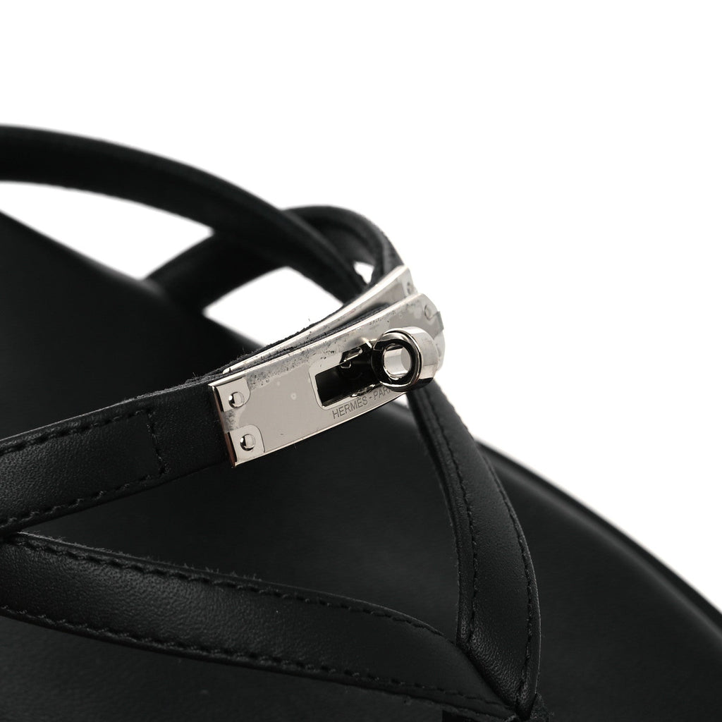 Calfskin Miss Sandals 37 Black wholesalehk.shop