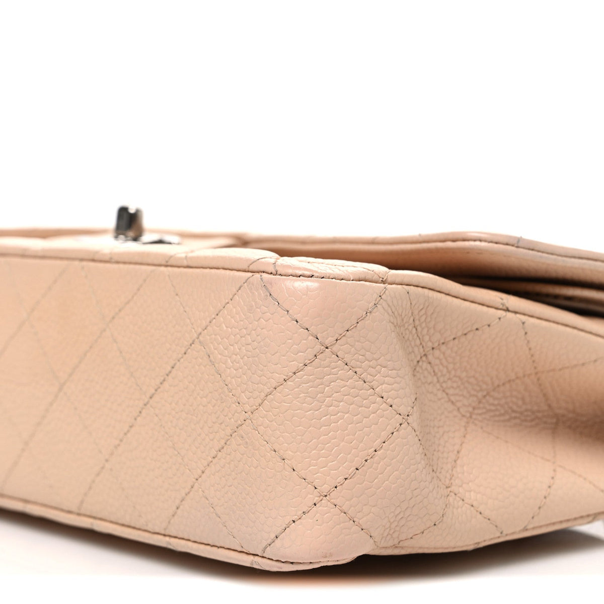 Caviar Quilted Medium Double Flap Beige wholesalehk.shop