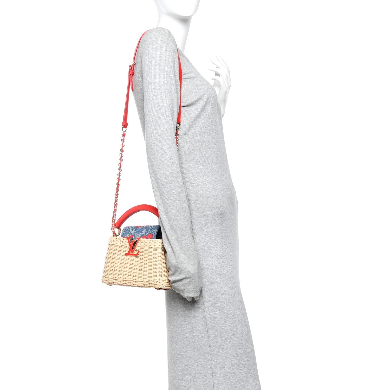 LV X TM Rattan Denim Calfskin Cerises Capucines Mini £¨ Direct shipment via from wholesalehk.shop