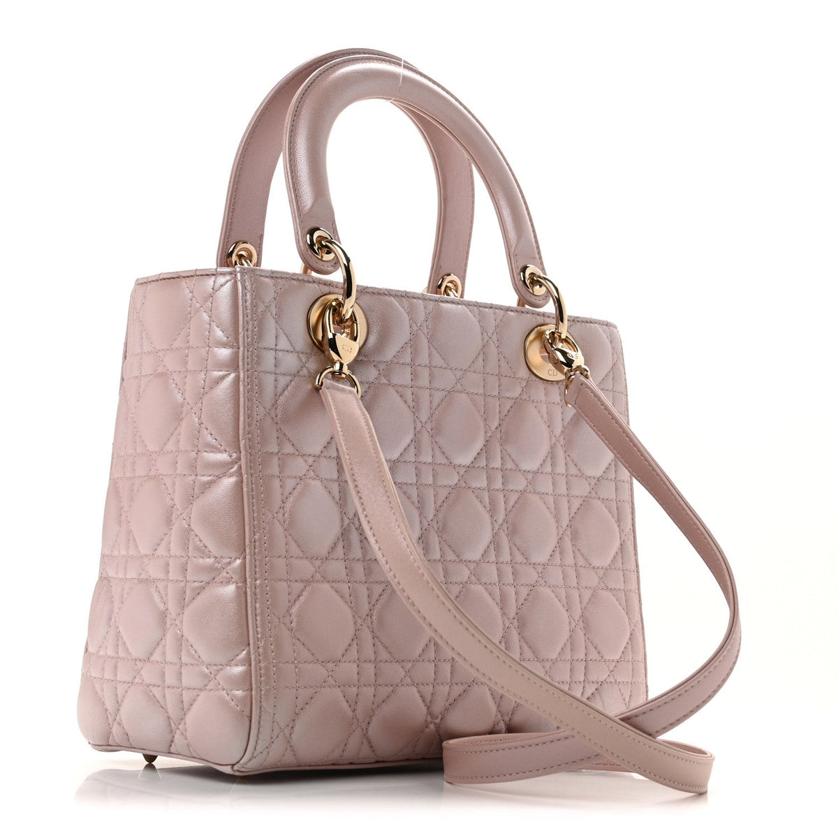 Pearly Lambskin Cannage Medium Lady Dior Lotus wholesalehk.shop