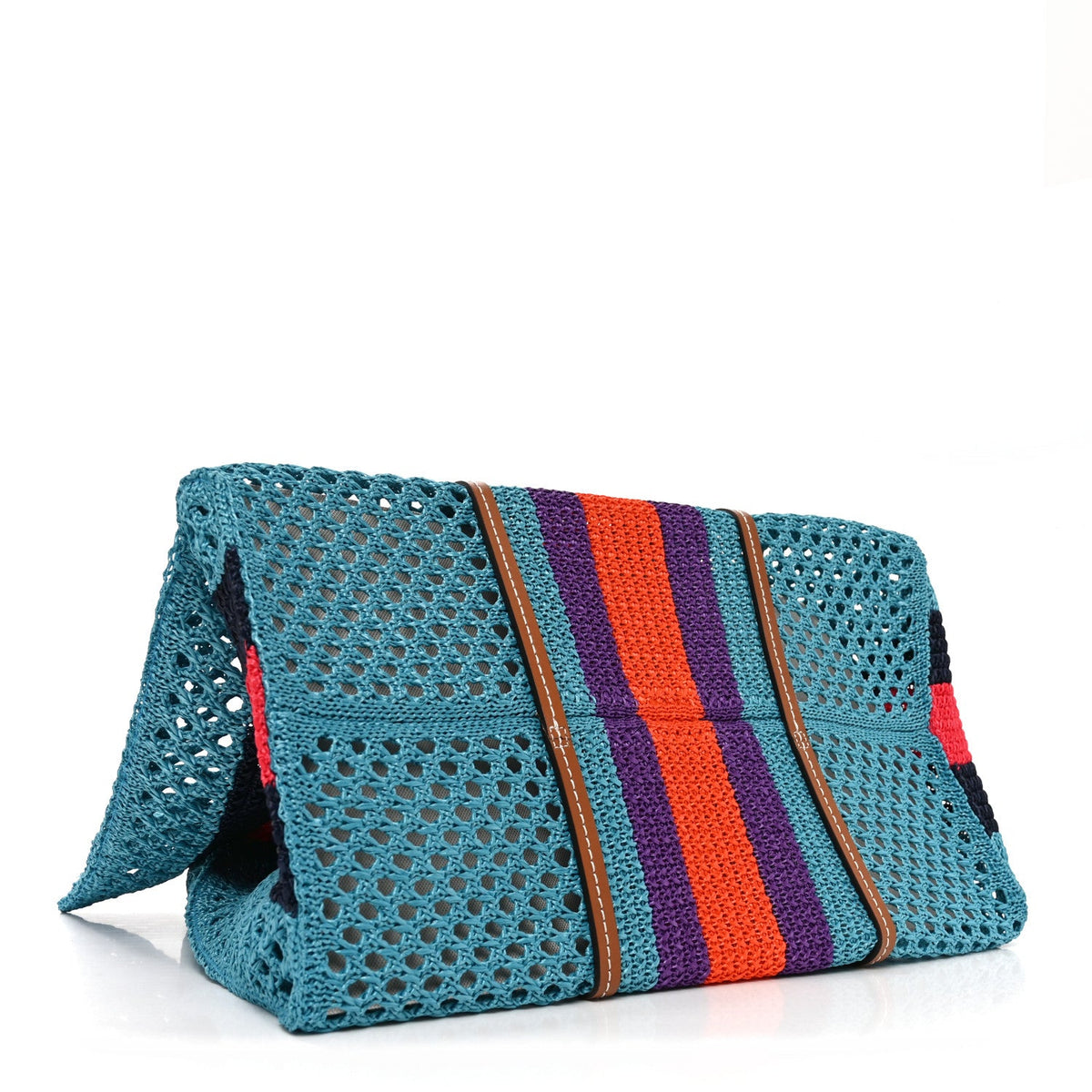 Raffia Web Woven Interlocking G Tote Blue Multicolor wholesalehk.shop