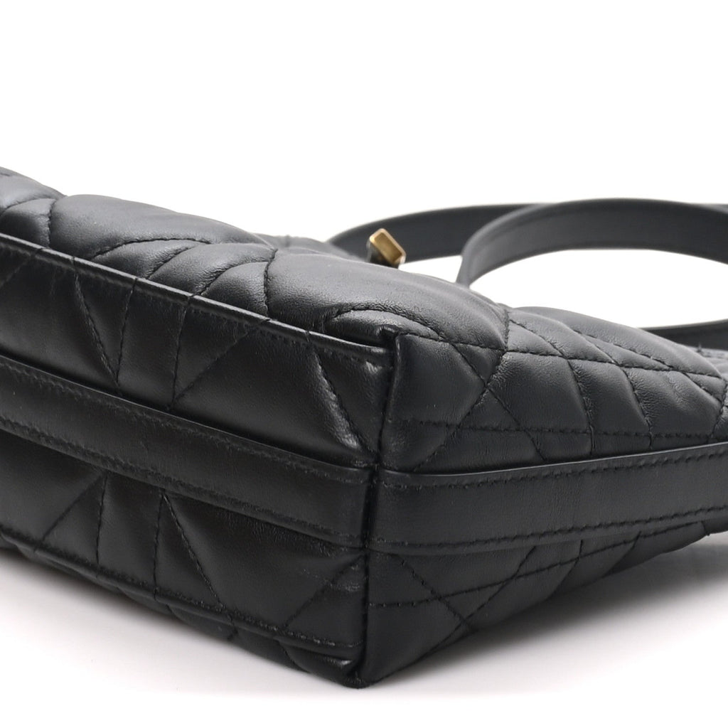 Calfskin Macrocannage Miss Caro Diorling Mini Bag with Chain Black wholesalehk.shop