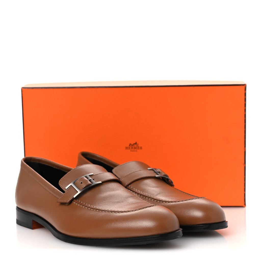 Calfskin Mens Monterey Loafers 41.5 Marron Teck wholesalehk.shop
