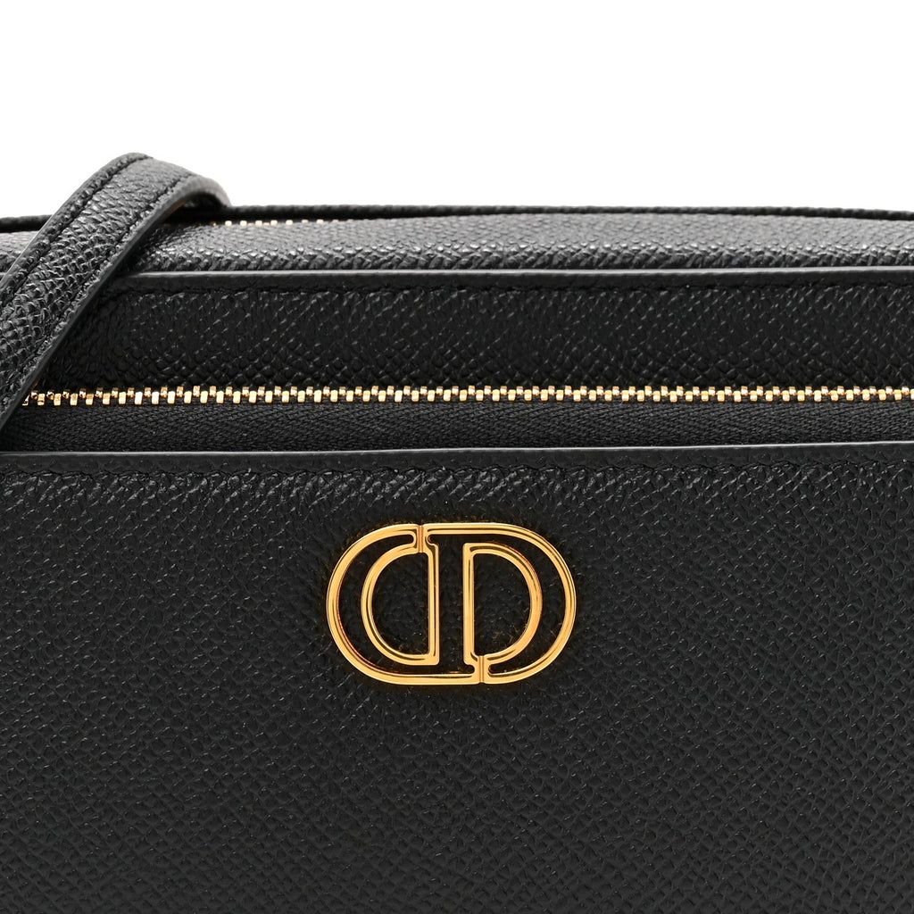 Grained Calfskin Caro Double Pouch Black wholesalehk.shop