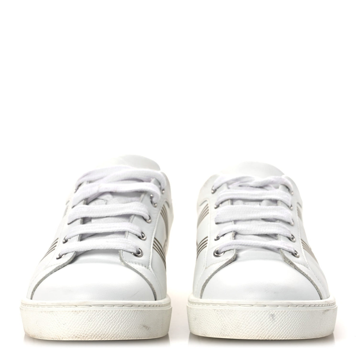 Metallic Calfskin Womens Advantage Sneakers 39.5 White Dore wholesalehk.shop