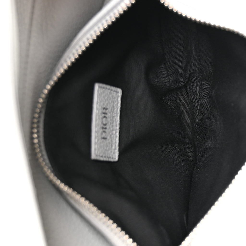 Grained Calfskin Mens Mini Saddle Bag Gray wholesalehk.shop