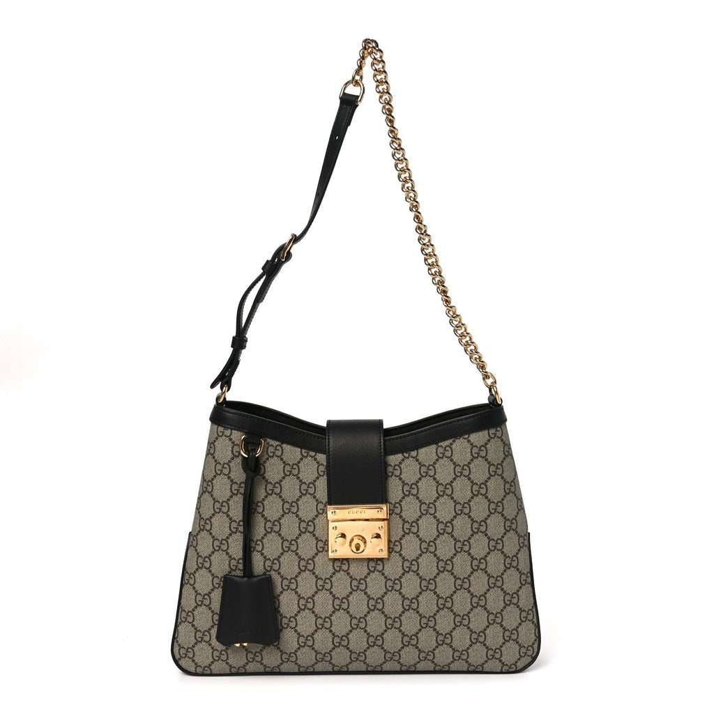GG Supreme Monogram Medium Padlock Shoulder Bag Black £¨ Direct shipment via from wholesalehk.shop