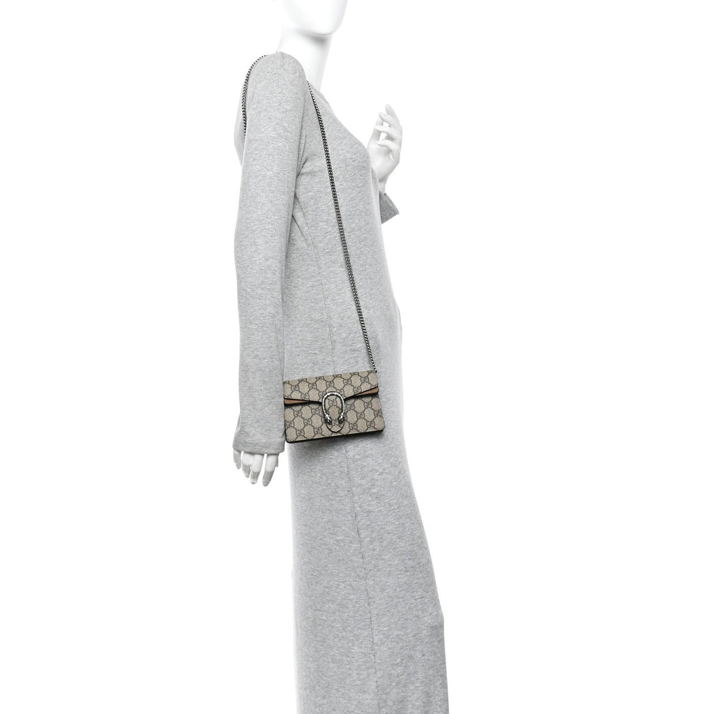 GG Supreme Monogram Super Mini Dionysus Shoulder Bag Taupe wholesalehk.shop