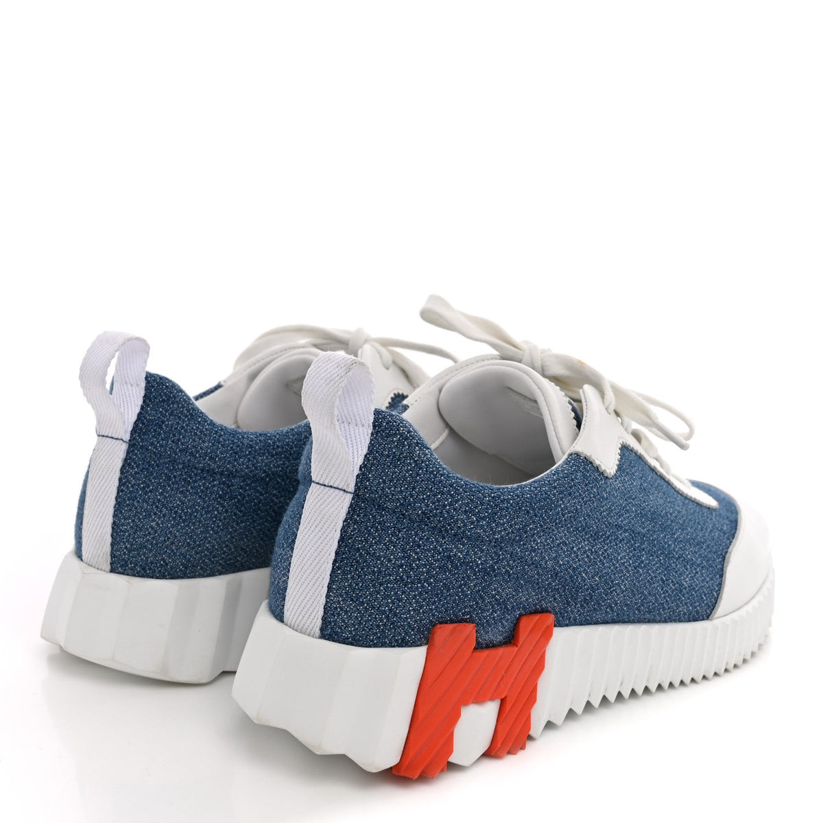 Denim Suede Goatskin Bouncing Sneakers 37.5 Bleu Clair White wholesalehk.shop