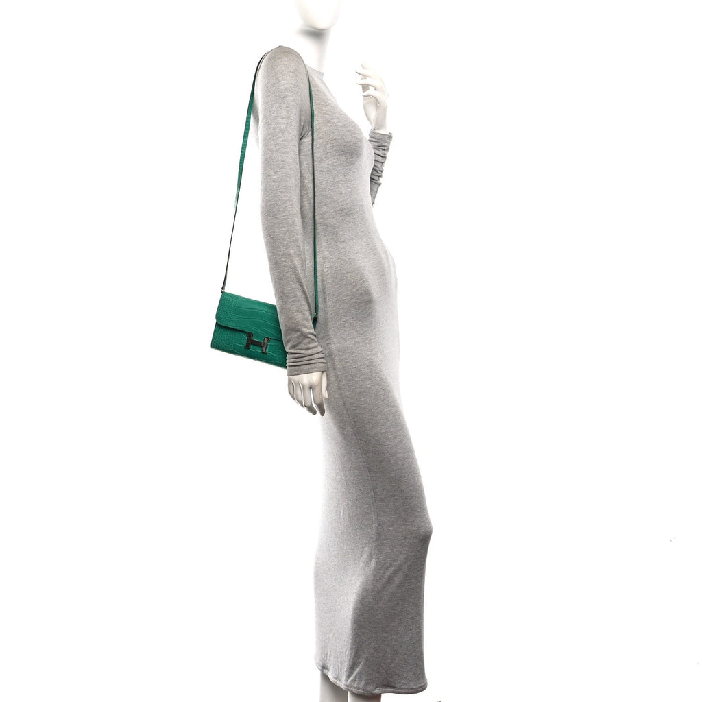 Matte Alligator Constance Long Wallet To Go Vert Jade £¨ Direct shipment via from wholesalehk.shop