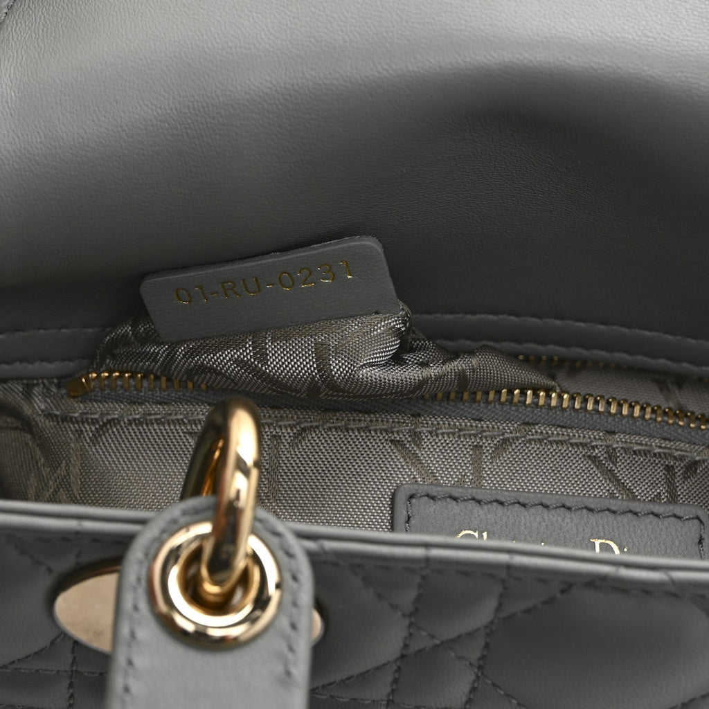 Lambskin Cannage Small My ABCDior Lady Dior Grey wholesalehk.shop