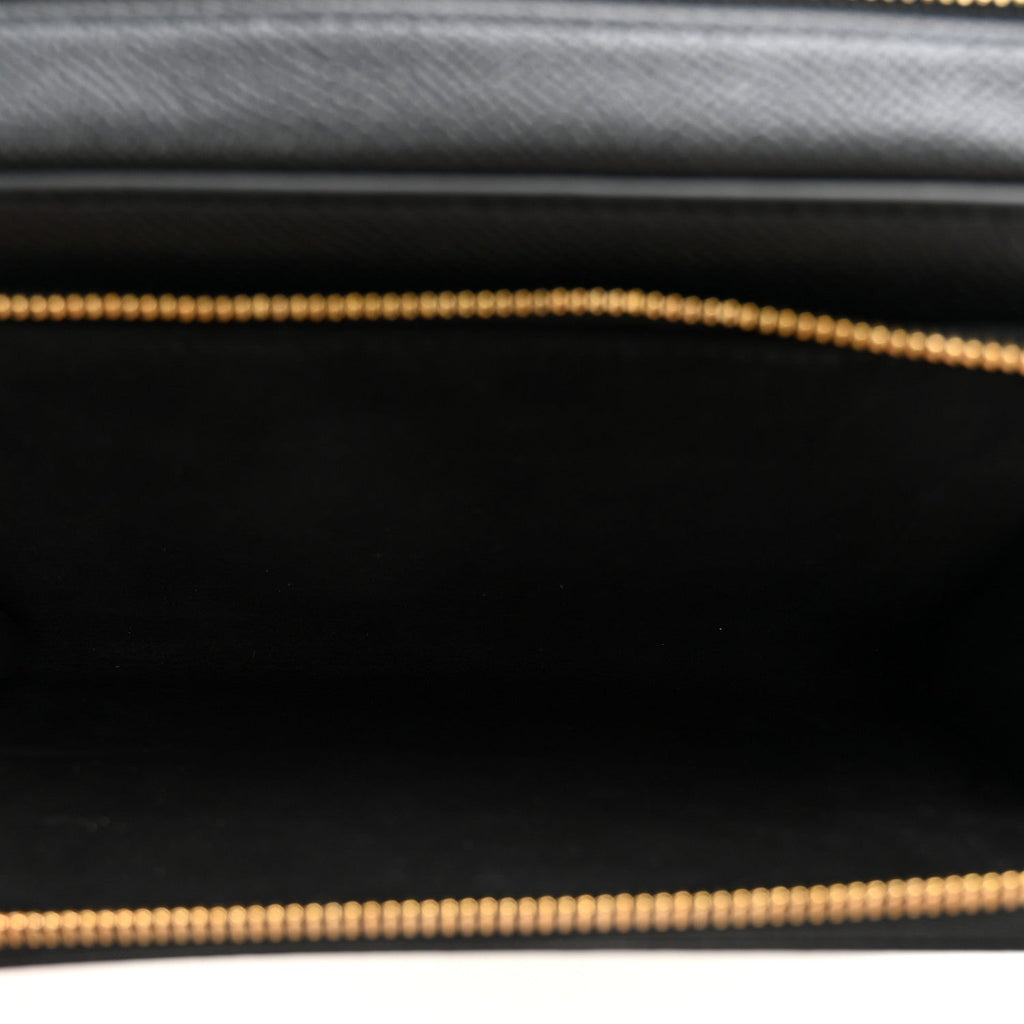 Grained Calfskin Caro Double Pouch Black wholesalehk.shop