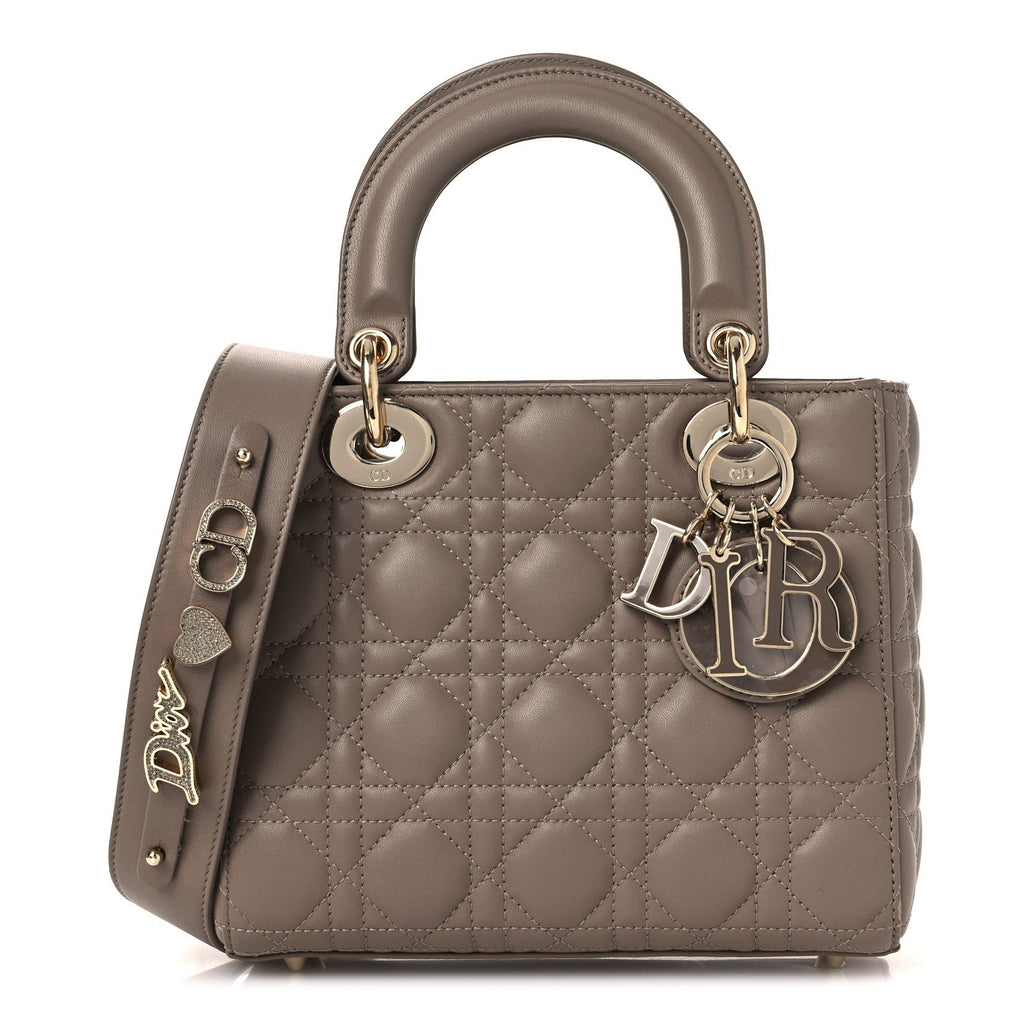 Lambskin Cannage Small My ABCDior Lady Dior Warm Taupe wholesalehk.shop